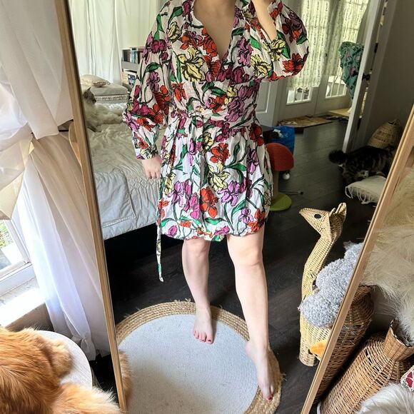 Roller Rabbit Women’s Small Jorales Bibianna Wrap Floral Dress - Picture 1 of 7